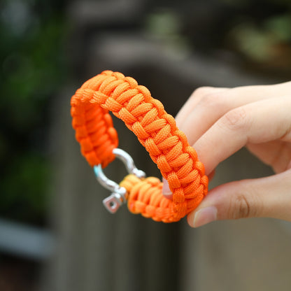 Pulsera de paracord con hebilla en forma de O para exteriores, pulsera de supervivencia tejida con cuerda de paraguas de siete núcleos