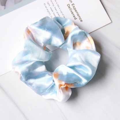 Simple Cloth Satin Tie-dye Children Large Intestine Ring Hair Accessories Headdress