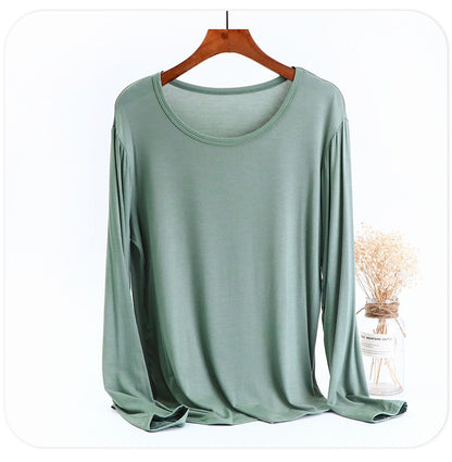 Women's Plus Size Modal Long-sleeved T-shirt