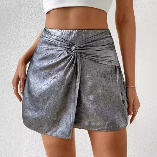 Personalized Hot Girl High Waist Twisted Mini Hip Skirt