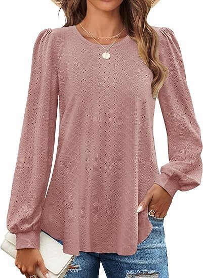 Women's Loose Casual Lantern Sleeve Long Sleeve T-shirt