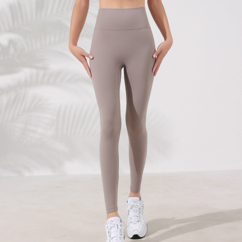 Pantalones de yoga de cintura alta con tacto nude para mujer, otoño e invierno