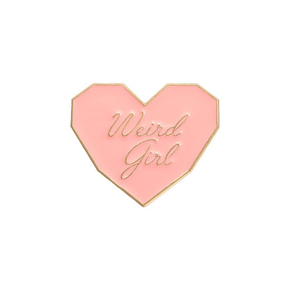 English Letters Love Brooch Cartoon