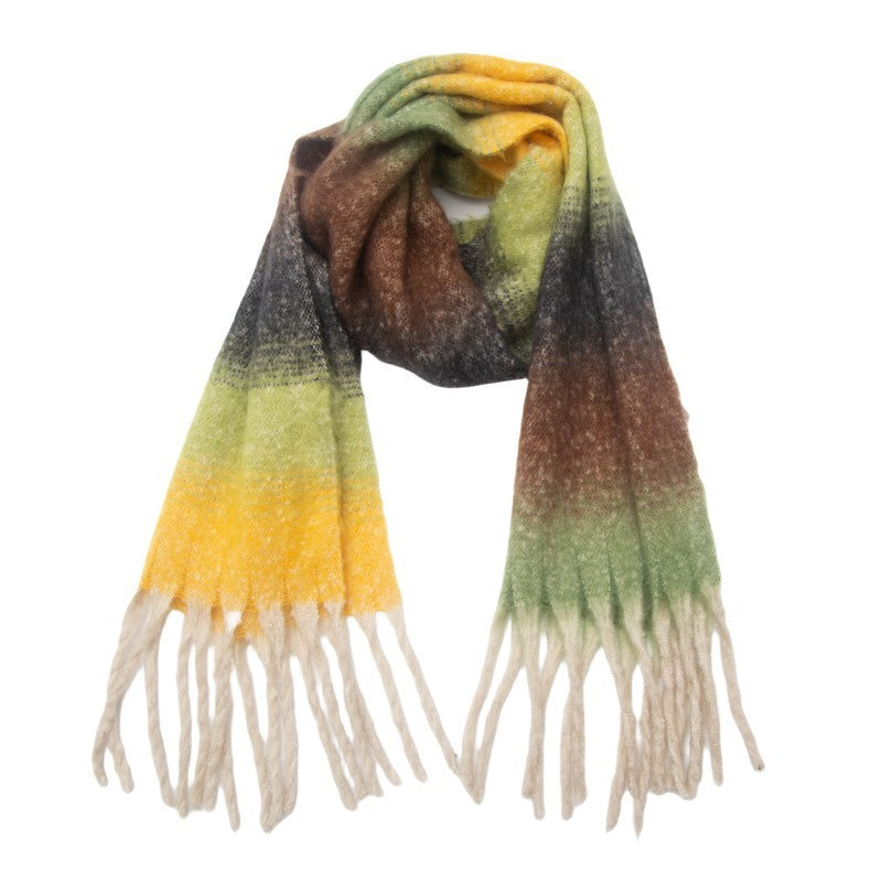 New Tassel Gradient Color Scarf Shawl