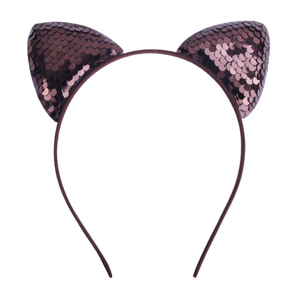 Quicksand Children's Cartoon Sweet Headband Hairpin Flip Scale Sequined Cat Ears Accessory