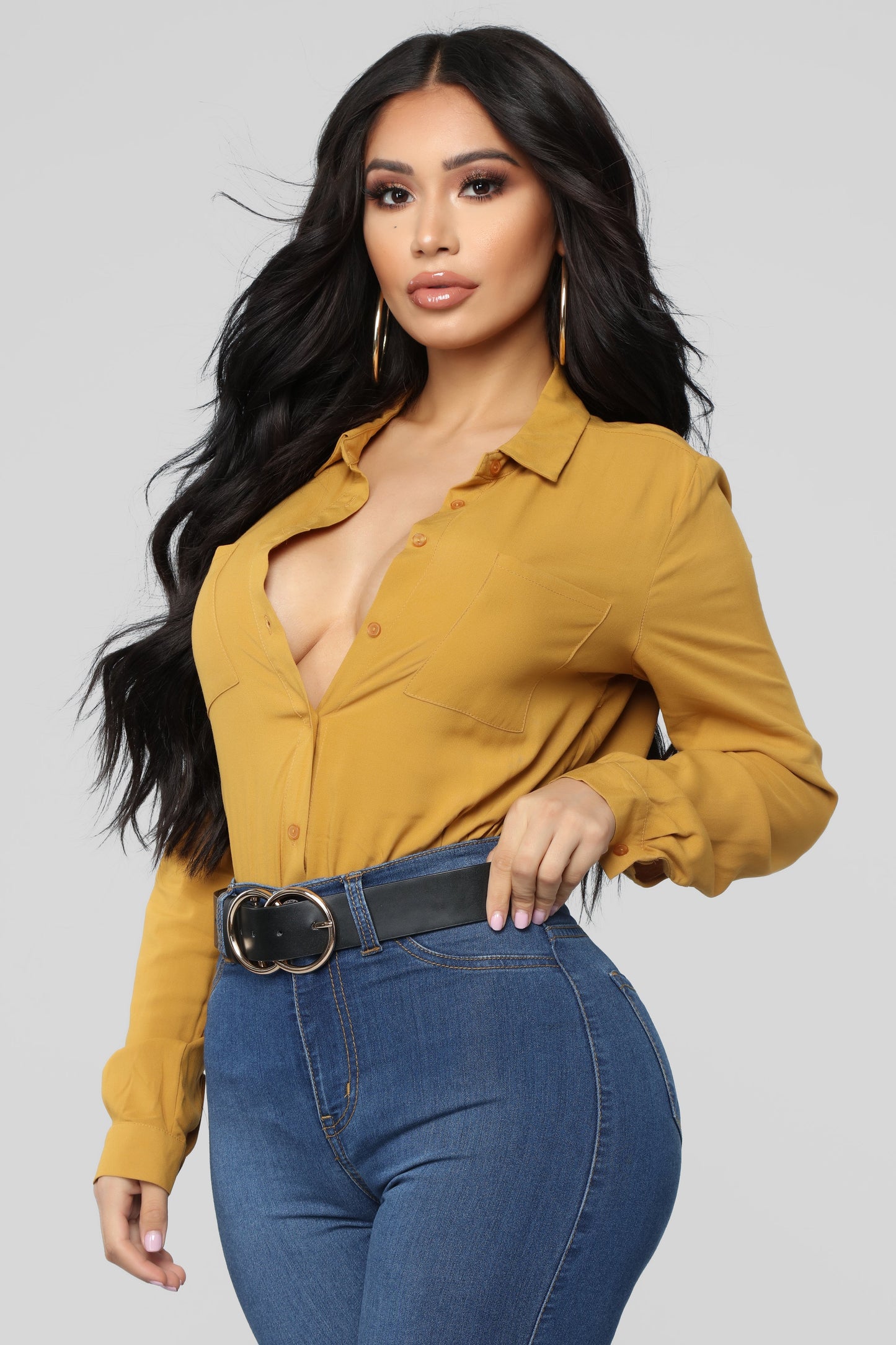 Aurora Woven Top - Mustard