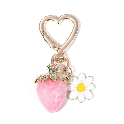 Strawberry Heart-shaped Keychain Accessory Pendant