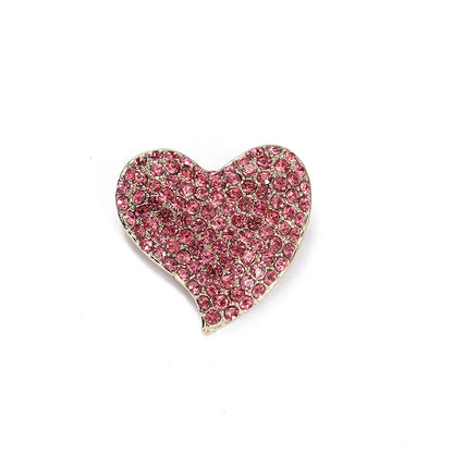 Women's Heart-shaped Diamond Brooch Vintage Rhinestone Pin