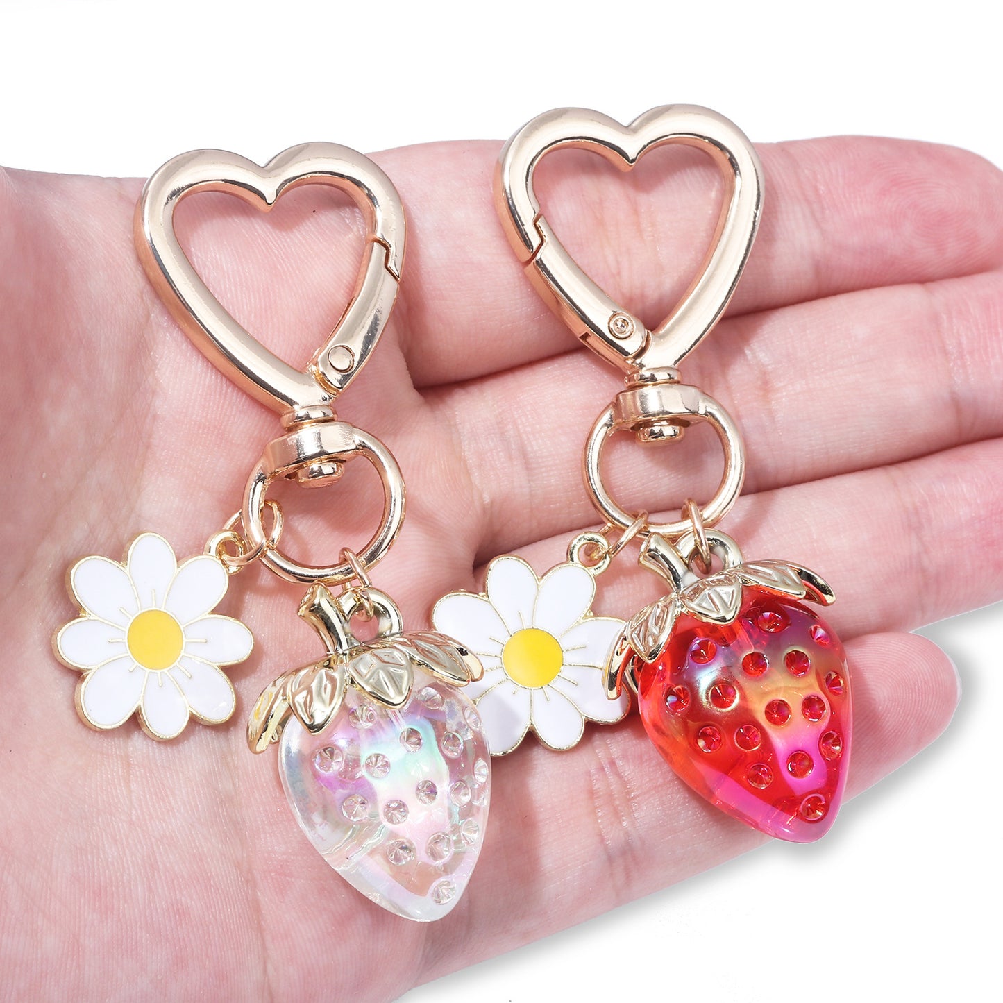 Strawberry Heart-shaped Keychain Accessory Pendant