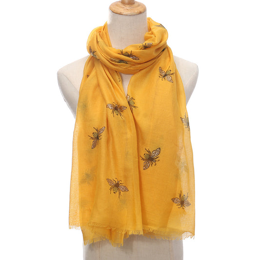 Bee Print Women's Neck Warmer Travel Sun Protection Shawl