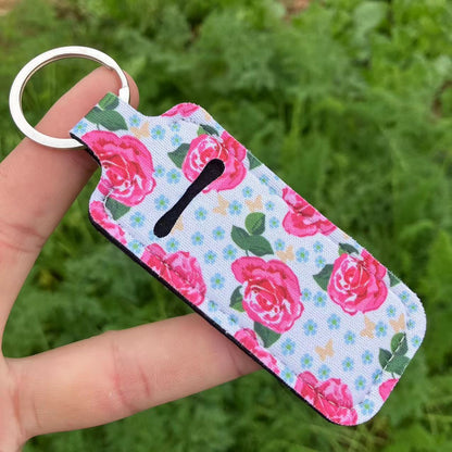 Conjunto de lápiz labial para mujer con estampado de leopardo y estampado de serpiente y girasoles, llavero, bolsa de perfume creativa