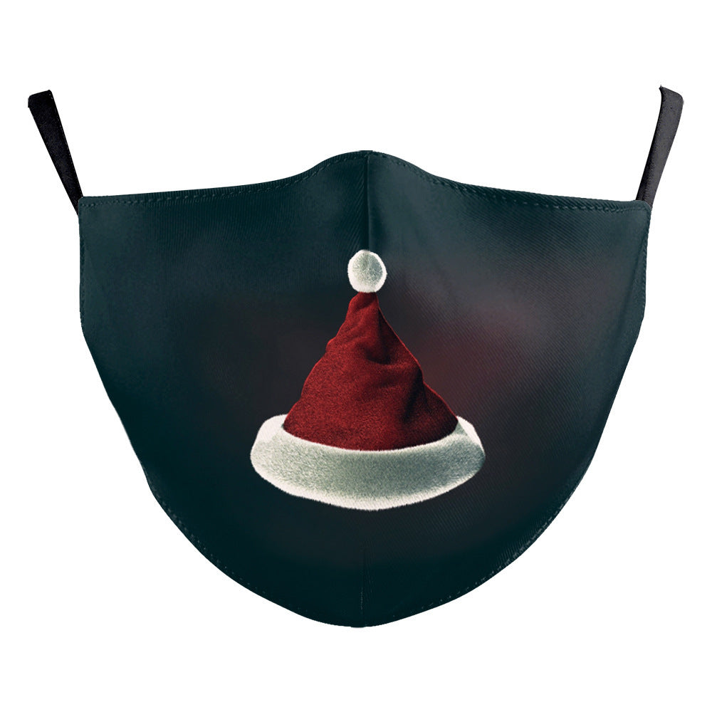 Christmas Red Digital Printing Double-layer Dust Mask