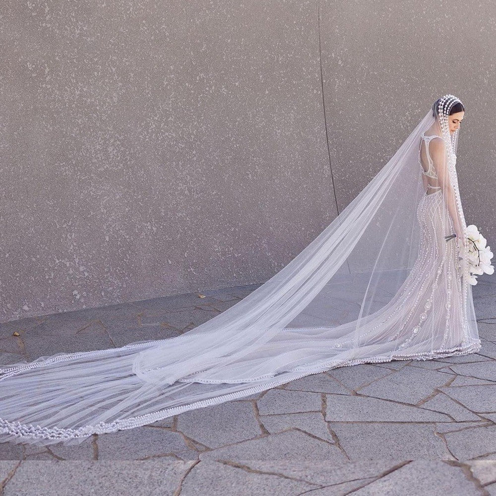 Velo de novia de hilo trenzado