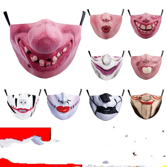 Halloween Digital Printing Funny Face Double-layer Dust Mask