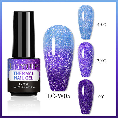 Esmalte de uñas que cambia de color con gel térmico