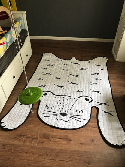 Alfombra de juegos para bebés, alfombra para niños, alfombra de felpa de tigre blanco para decoración de sala de estar, tapetes de desarrollo para niños