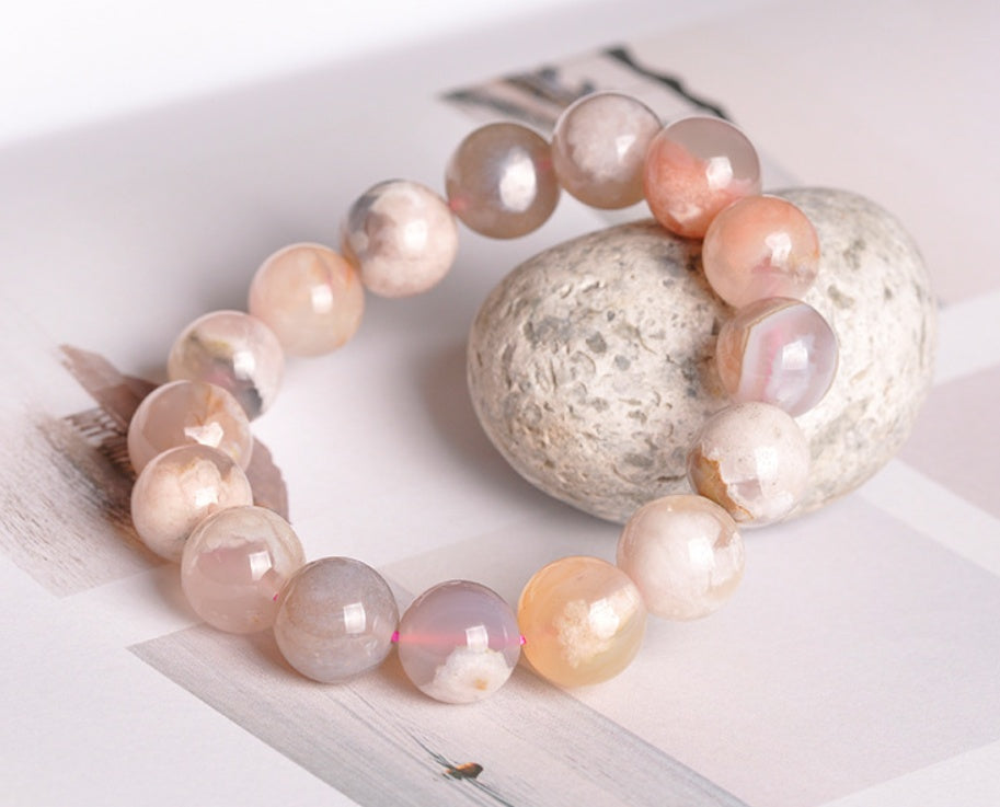 Cherry blossom agate bracelet