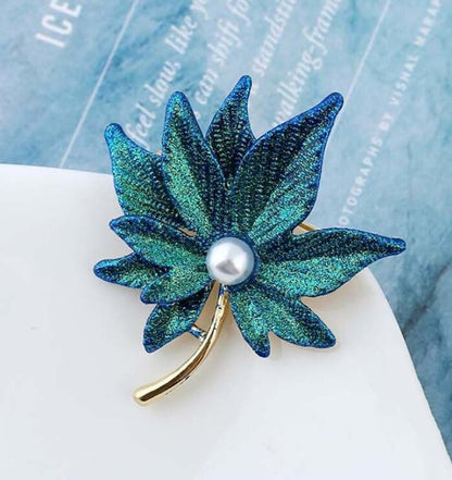 Broche de perlas de doble capa de moda para mujer