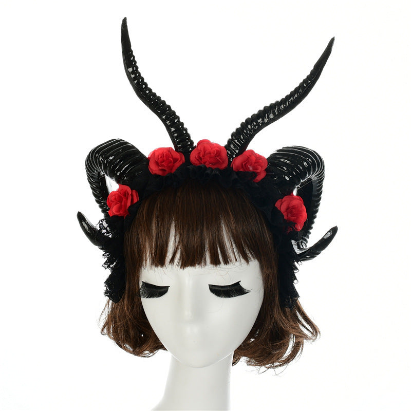 Simulation Horn Lace Dark Witch Horn Witch Cos Horn Headband