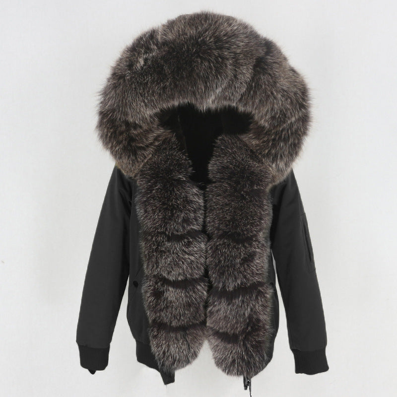 New Parka Thick Raccoon Fur Liner Detachable Jacket