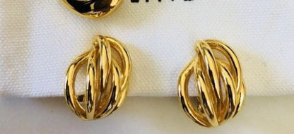 Brass gold simple earrings