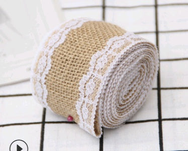 Lace 5CM wide linen roll DIY handmade Christmas decoration linen wedding crafts