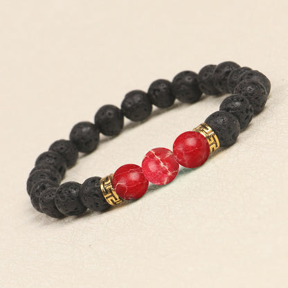 Natural stone volcanic rock bracelet