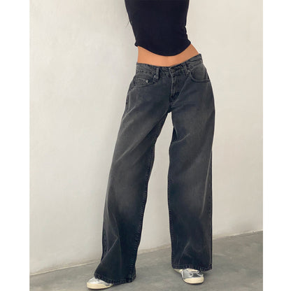 Street Wide Leg Denim Women's Pants