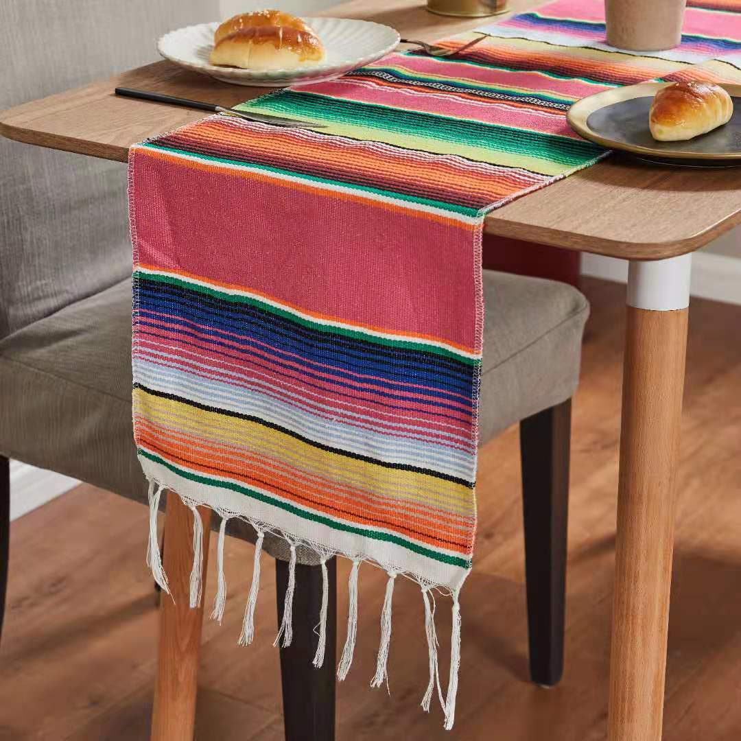 Flag Woven Tablecloth Tassel Blanket Beach Blanket Beach Mat