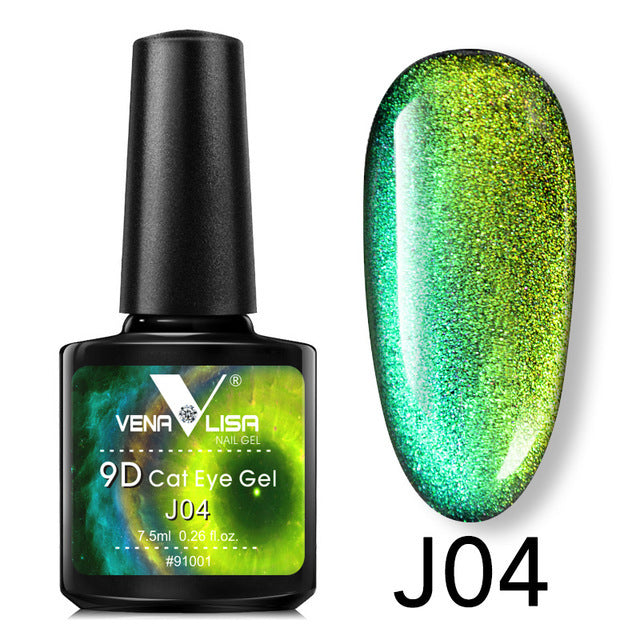 Esmalte en gel Venalisa 9D Cat Eye Magic Chameleon, esmalte en gel para manicura Galaxy Starry Magnetic Multicolor, 5 ml