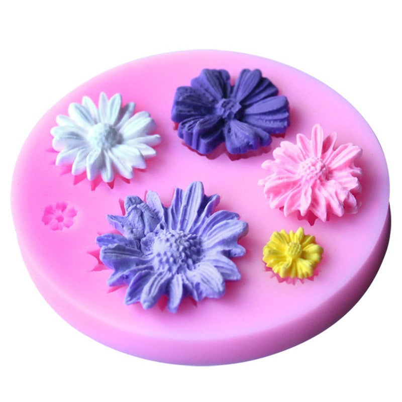 Molde de silicona para tartas con fondant y flores en 3D para hacer tú mismo