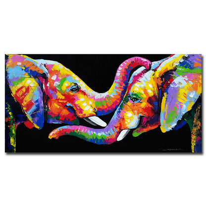 Color Graffiti Elephant Bucket Nose Living Room Wall Canvas Painting