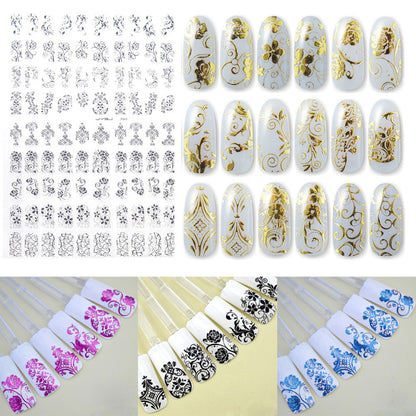 108 hot gold and silver stickers nail 3D stickers