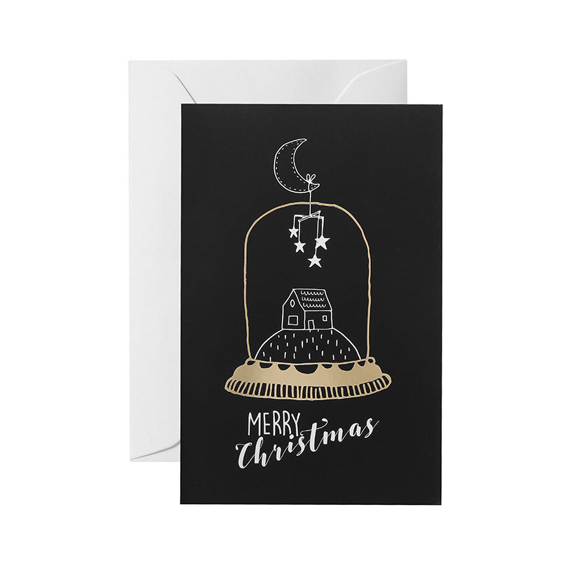 Black folding greeting card