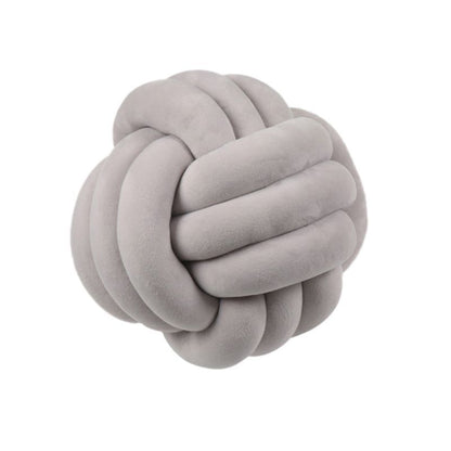 Knotted Plush Ball Design Round Throw Pillow