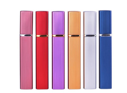 12ML Aluminum Perfume Tube Aluminum Tube Perfume Bottle Glass Bottle Empty Bottle Lipstick Type Perfume Bottled Square