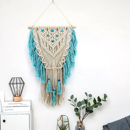 Hand-Woven Cotton Rope Tapestry Bohemian Tapestry Pendant Simple Home