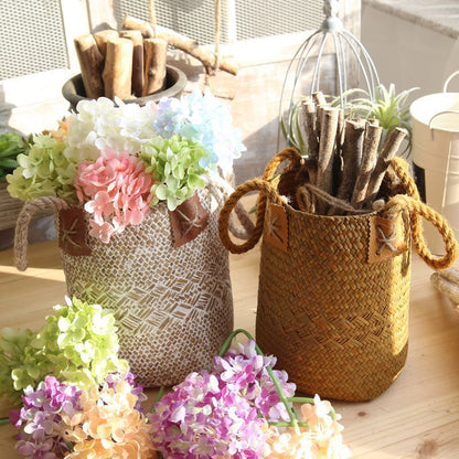 Hand woven basket flower basket basket rattan