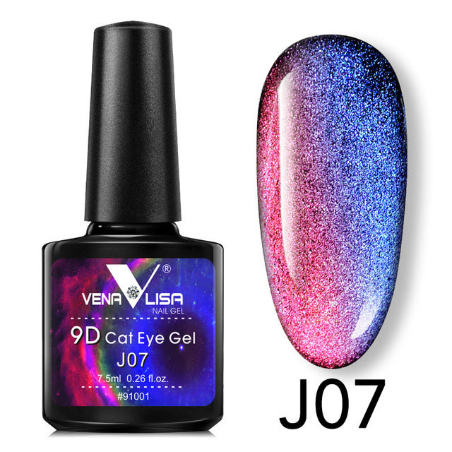 Esmalte en gel Venalisa 9D Cat Eye Magic Chameleon, esmalte en gel para manicura Galaxy Starry Magnetic Multicolor, 5 ml