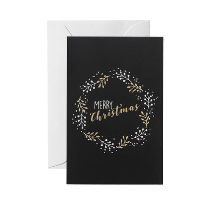 Black folding greeting card