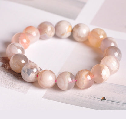 Cherry blossom agate bracelet