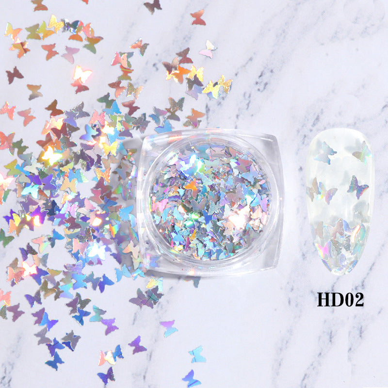 Butterfly Nail Laser Sequins