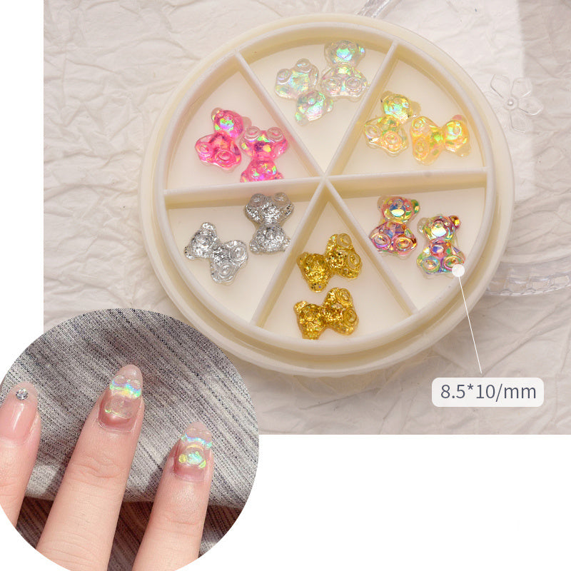 Joyas para uñas que combinan diamantes de imitación y perlas