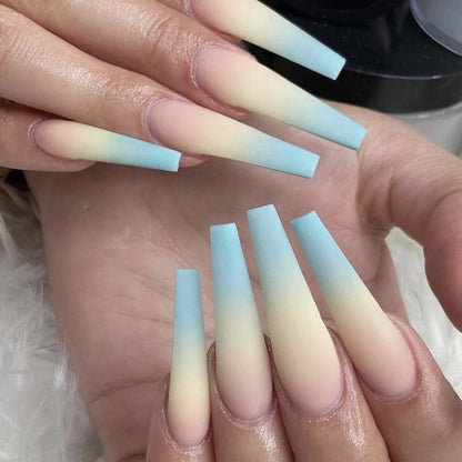 Jelly Gradient Detachable Wearable Fake Nail Patch