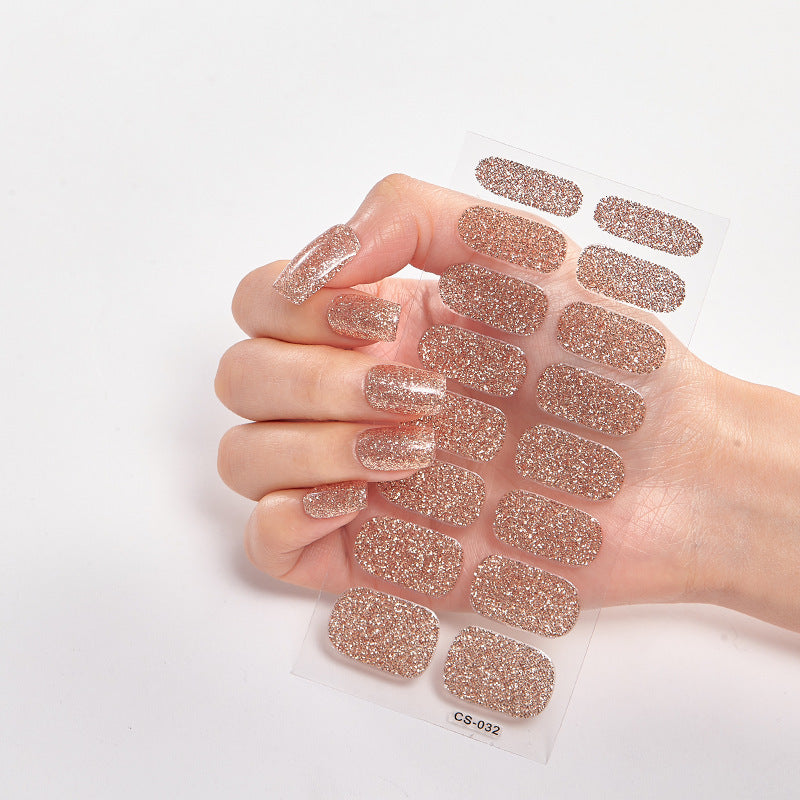 Scallion Powder Nail Stickers Solid Color Sequined Nail Stickers