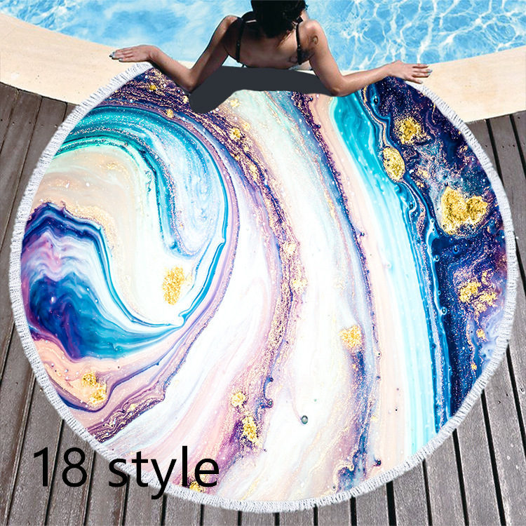 Round Printed Beach Towel Microfiber Bath Towel