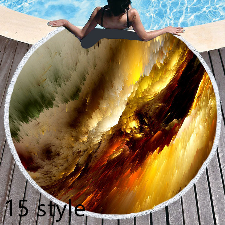 Round Printed Beach Towel Microfiber Bath Towel