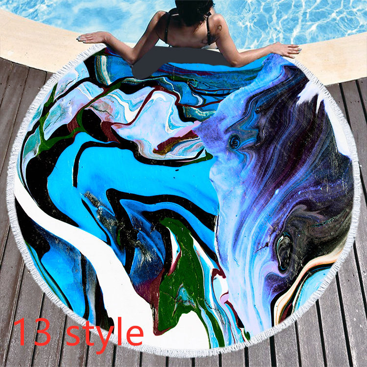 Round Printed Beach Towel Microfiber Bath Towel