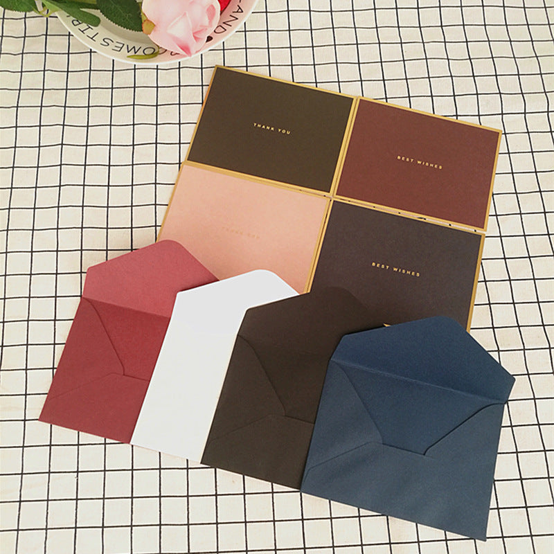 Quartet Bronzing Border Business Blessing Small Card Korea Creative Mini Tanabata Valentine's Day Message Thank You Card