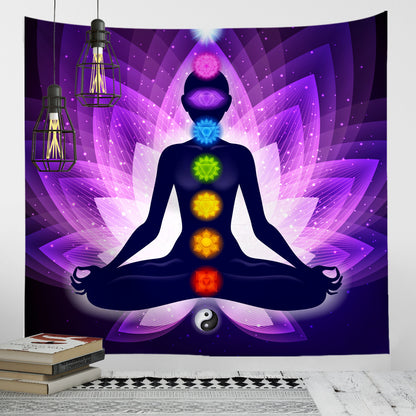 Tapiz de pared con impresión digital de fondo nórdico, tapiz de meditación de yoga, tapiz de decoración del hogar